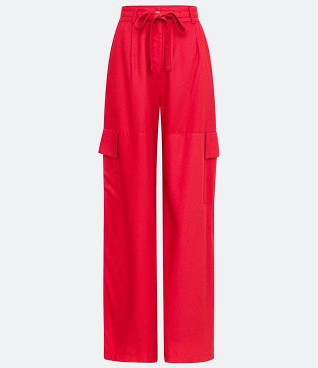 Pantalón Pantalona Sastrería en Viscosa con Bolsillos Cargo 5