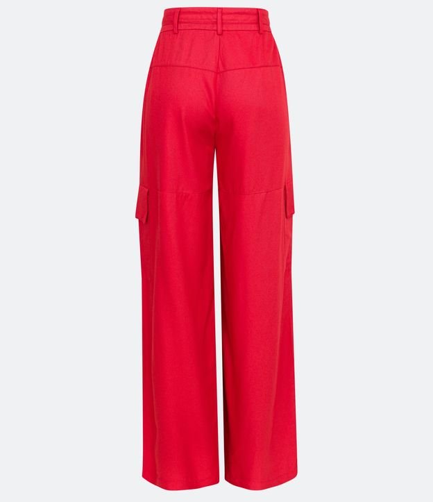 Pantalón Pantalona Sastrería en Viscosa con Bolsillos Cargo 6