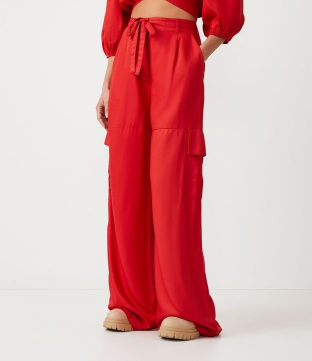 Pantalón Pantalona Sastrería en Viscosa con Bolsillos Cargo 2