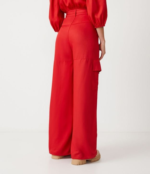 Pantalón Pantalona Sastrería en Viscosa con Bolsillos Cargo 3