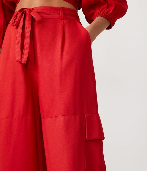 Pantalón Pantalona Sastrería en Viscosa con Bolsillos Cargo 4