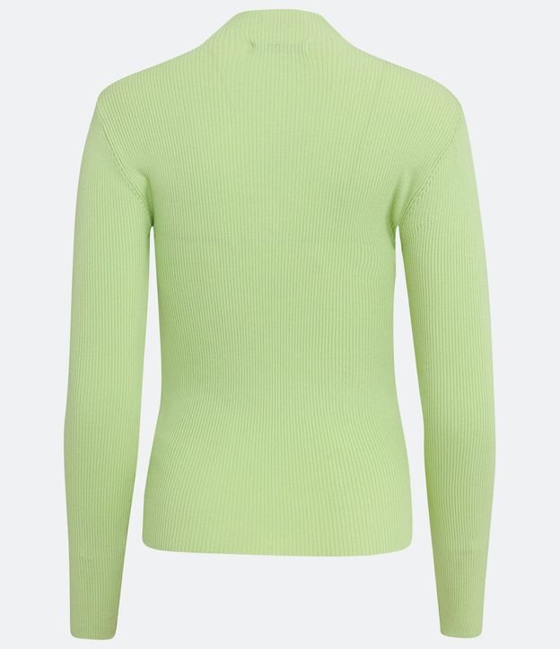 Blusa Básica en Tejido de Punto Acanalada con Cuello Alto 6