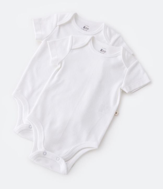 Kit 02 Bodies Básicos en Suedine con Cuello Americano - Talle RN a 18 meses