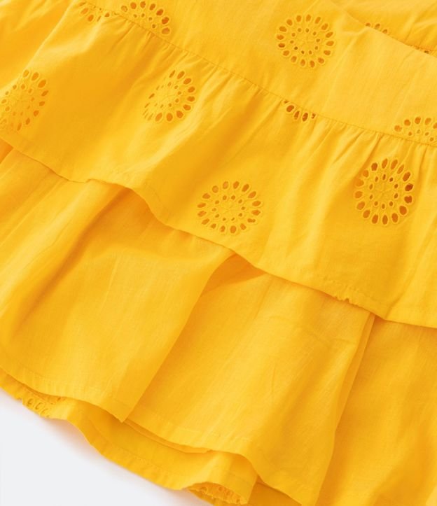 Vestido Infantil con Manga Abullonada y Bordado de Flores - Talle 5 a 14 años 4