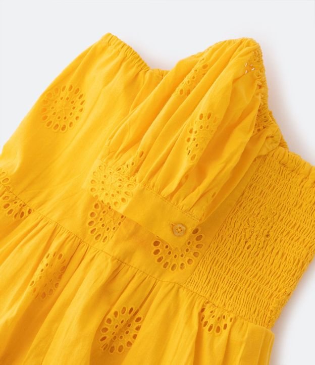 Vestido Infantil con Manga Abullonada y Bordado de Flores - Talle 5 a 14 años 7