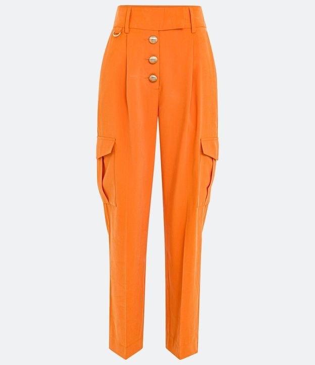 Pantalón Cargo en Viscosa con Cintura Cruzada 6