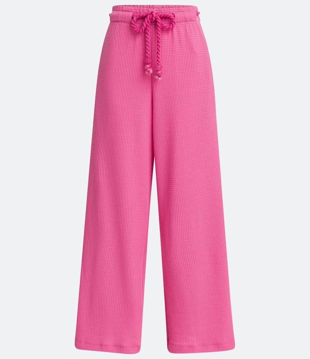 Pantalón Pantalona en Ribana Texturizada con Lazo de Cuerda 5
