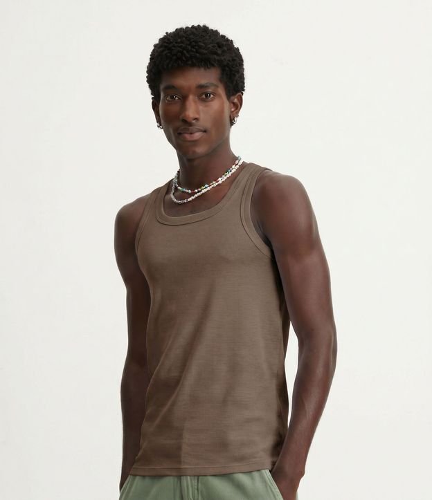 Musculosa Regular Básica en Rib de Algodón