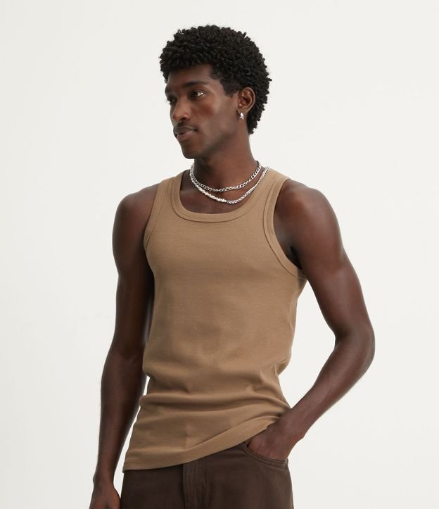Musculosa Regular Básica en Rib de Algodón 2