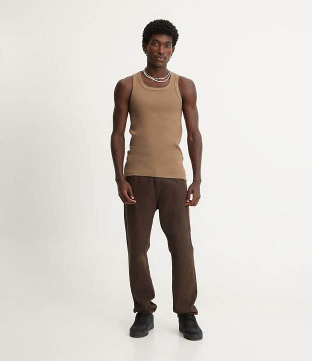 Musculosa Regular Básica en Rib de Algodón 3