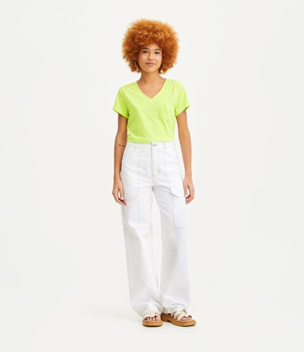 Blusa Básica en Algodón con Pequeño Bolsillo Delantero 2