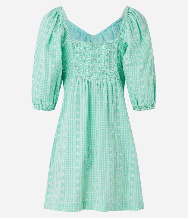Vestido Corto con Lazo y Mangas Bufantes Estampa Boho 3