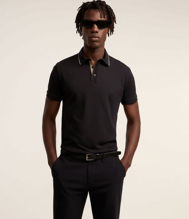 Camisa Polo Regular en Gamuza de Algodón Peruano