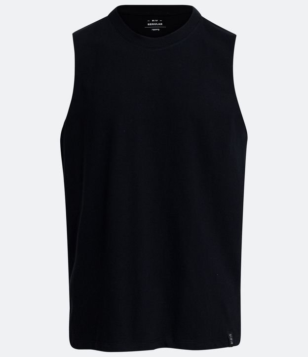 Musculosa en Algodón con Cuello Redondo y Tag en el Bajo 6