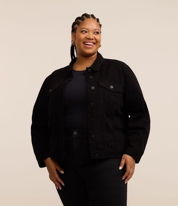 Campera Trucker Básica en Sarga Curve & Plus Size 1