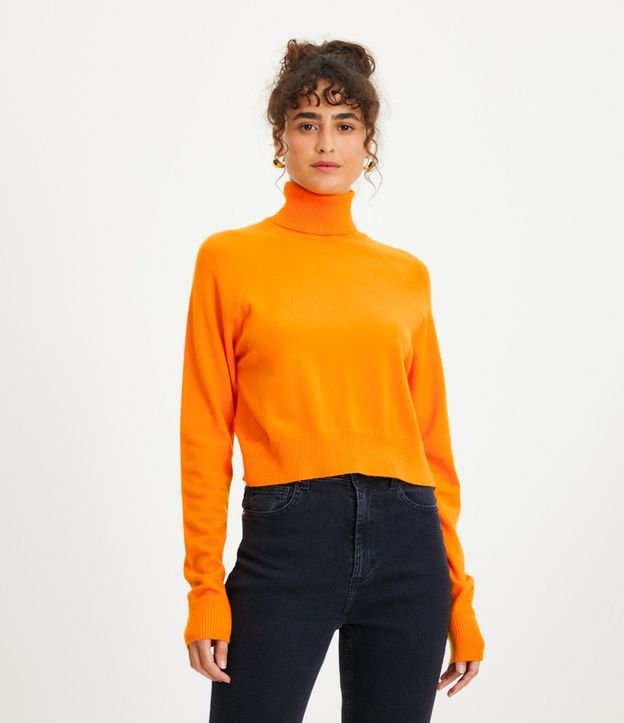 Blusa de Punto con Cuello Alto
