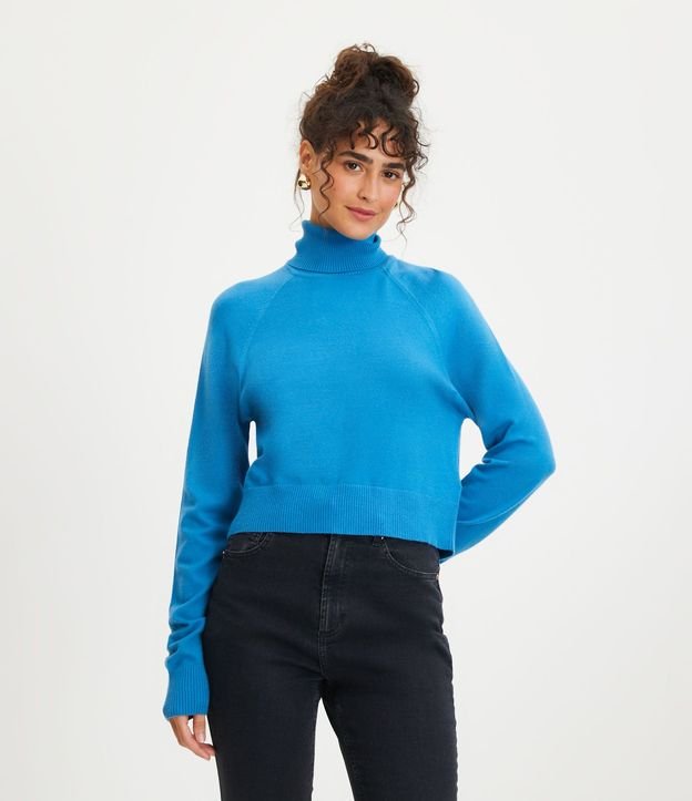 Blusa de Punto con Cuello Alto