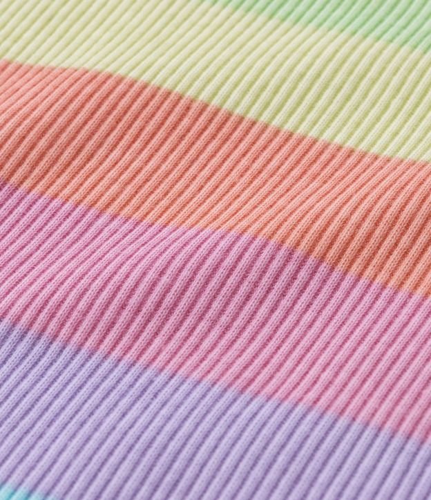 Blusa Musculosa Infantil Acanalada con Estampa Rayada y Volados - Talle 1 a 5 años 3