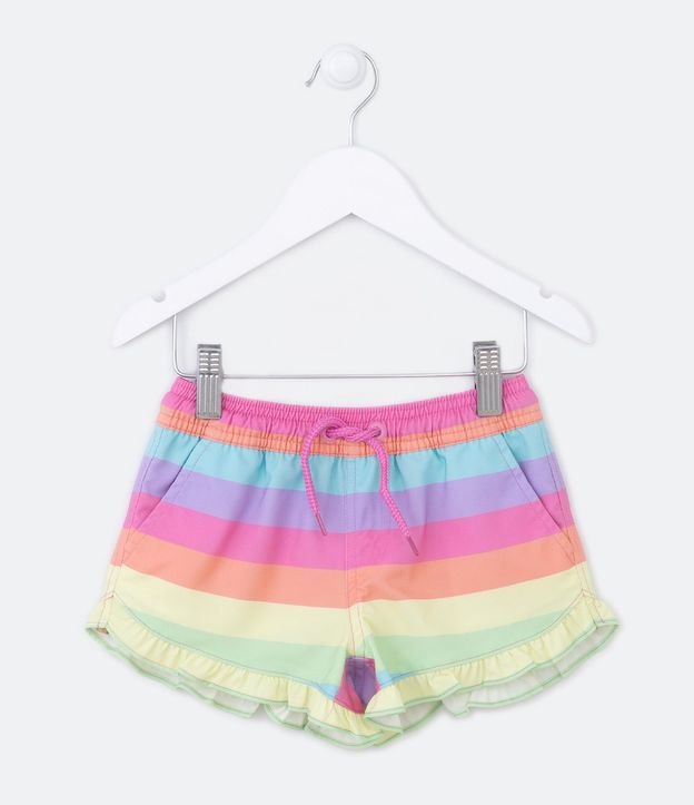 Short Infantil con Estampa de Colores y Volados en el Bajo - Talle 1 a 5 años
