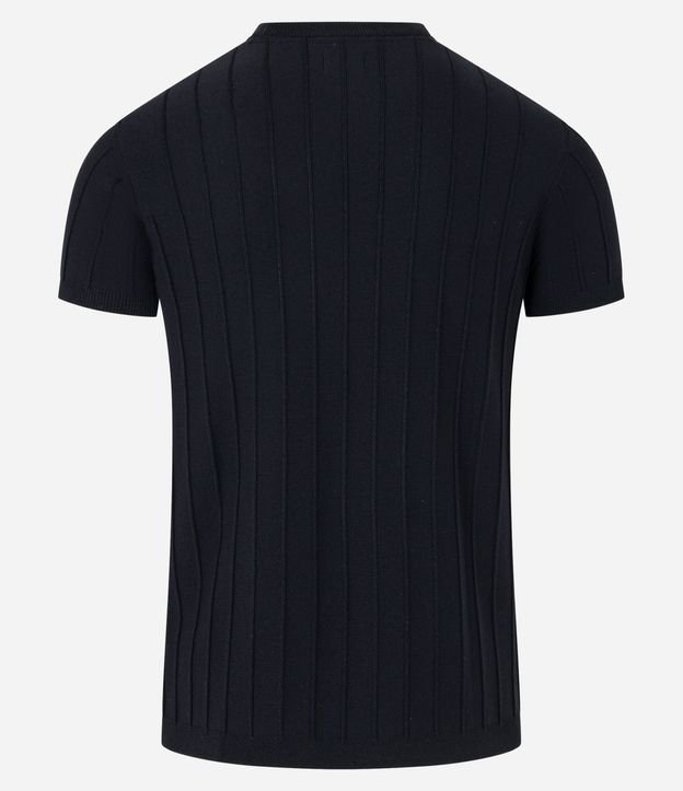 Remera Slim en Viscosa con Textura de Rayas y Manga Corta 8
