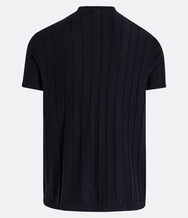 Remera Slim en Viscosa con Textura de Rayas y Manga Corta 7