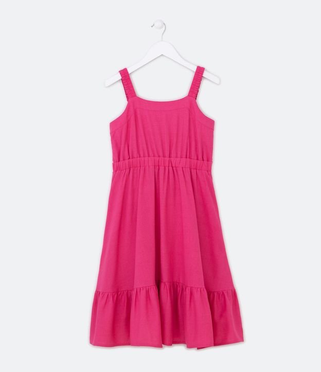 Vestido Infantil en Viscosa con Volados y Lazo - Talle 5 a 14 años 2