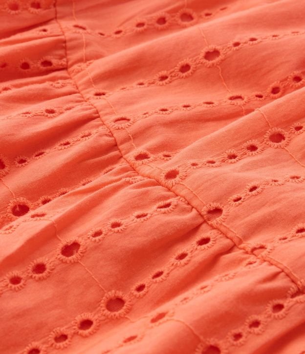Vestido Infantil en Algodón con Bordados Broderie y Escote en la Espalda - Talle 5 a 14 años 5
