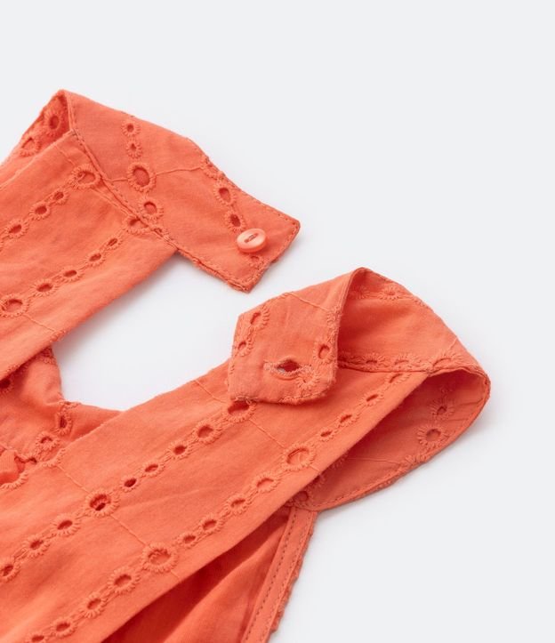Vestido Infantil en Algodón con Bordados Broderie y Escote en la Espalda - Talle 5 a 14 años 7