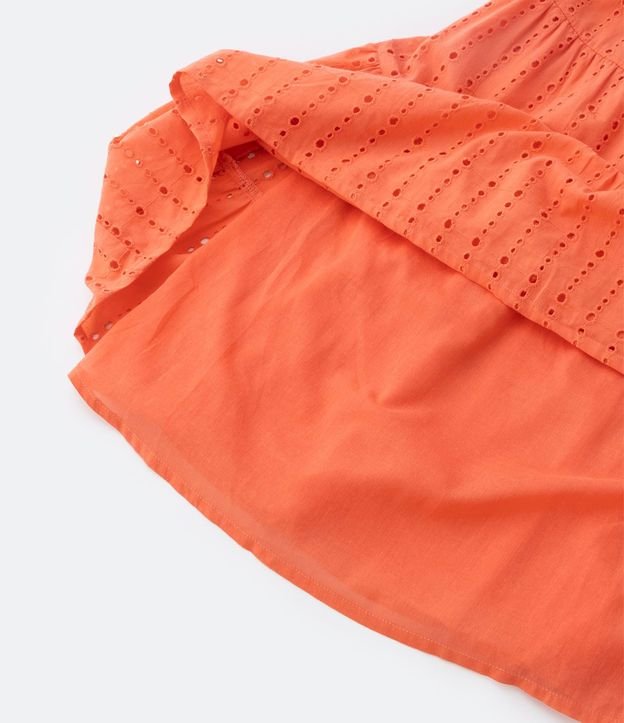 Vestido Infantil en Algodón con Bordados Broderie y Escote en la Espalda - Talle 5 a 14 años 8