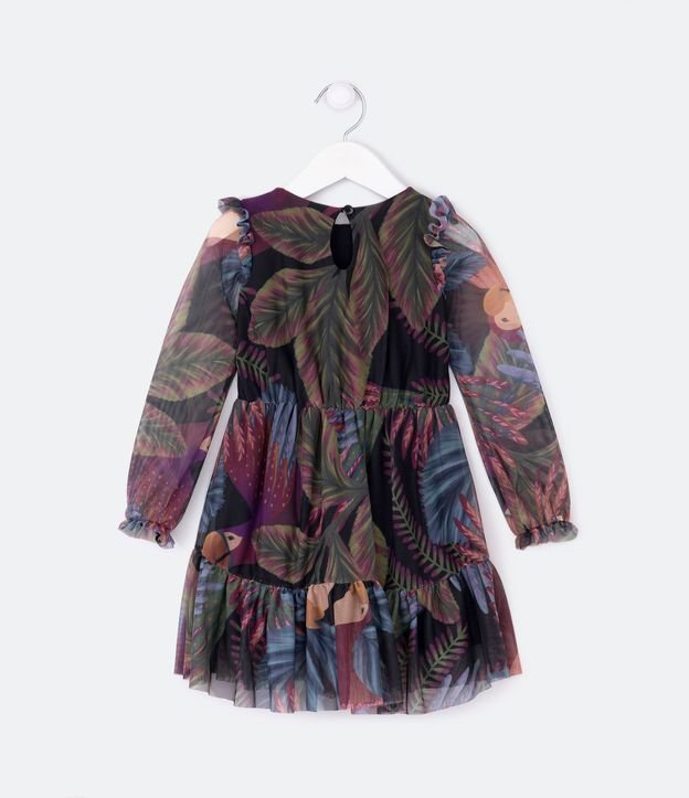 Vestido Infantil en Tul con Estampado Floral - Talle 1 a 5 años 2