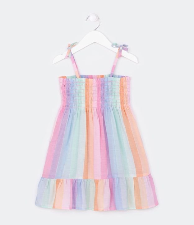 Vestido Infantil con Estampa Acuarelada y Detalle de Hilo Metálizado - Talle 1 a 5 años 2
