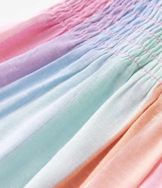 Vestido Infantil con Estampa Acuarelada y Detalle de Hilo Metálizado - Talle 1 a 5 años 3