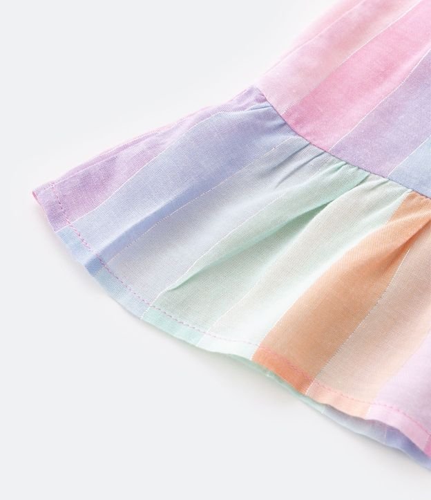 Vestido Infantil con Estampa Acuarelada y Detalle de Hilo Metálizado - Talle 1 a 5 años 4