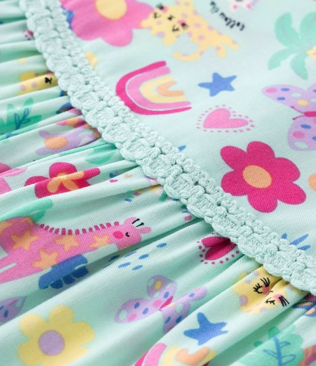 Vestido Marias Infantil con Puntilla en la Cintura y Estampa Divertida - Talle 1 a 5 años 4