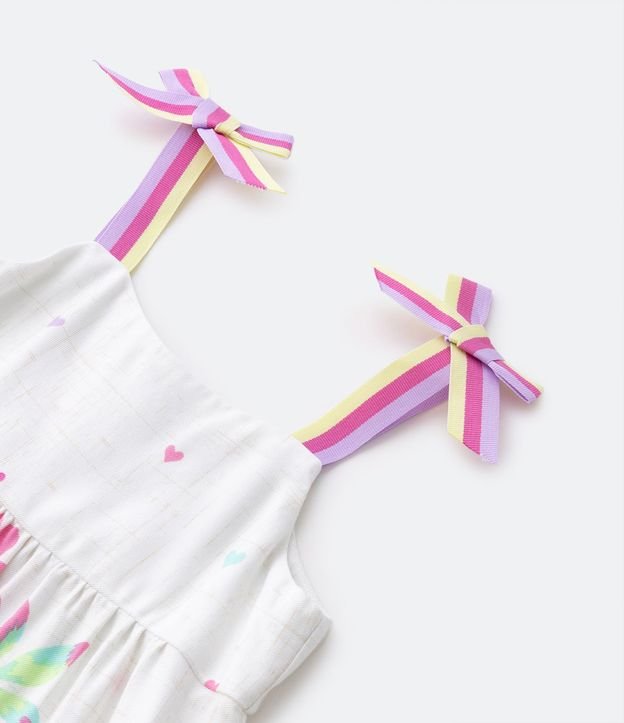 Vestido Infantil en Viscosa con Estampado Tropical y Lazo - Talle 1 a 5 años 6