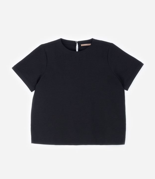 Blusa Manga Corta Texturizada con Detalle en el Cuello Curve & Plus Size 4