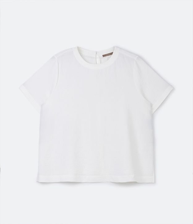 Blusa Manga Corta Texturizada con Detalle en el Cuello Curve & Plus Size