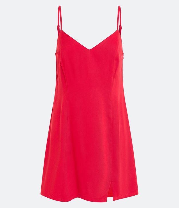 Vestido Corto en Viscosa con Abertura en la Barra 6