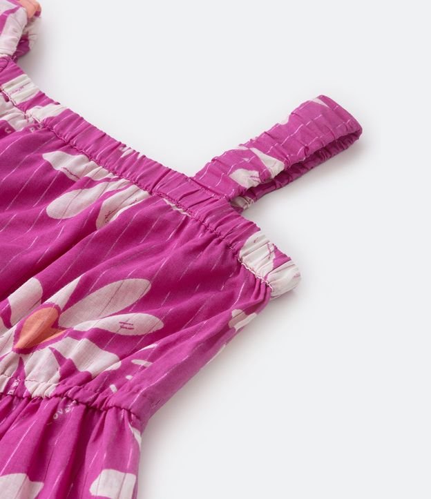 Vestido Infantil con Volados y Estampa de Margaritas - Talle 5 a 14 años 4