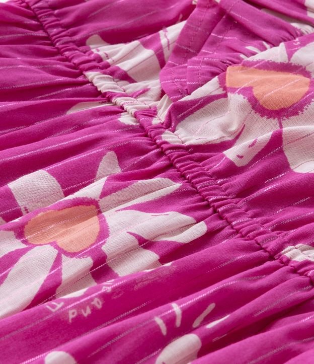Vestido Infantil con Volados y Estampa de Margaritas - Talle 5 a 14 años 5