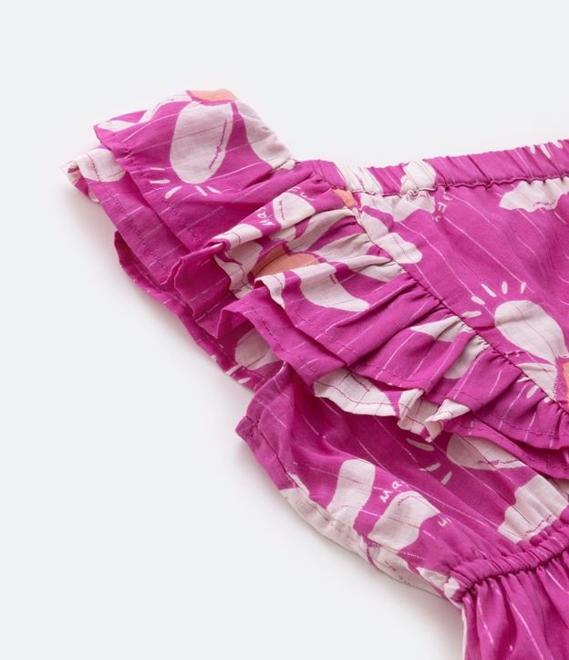Vestido Infantil con Volados y Estampa de Margaritas - Talle 5 a 14 años 6