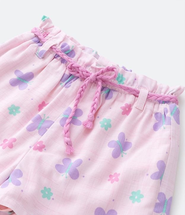 Short Clochard Infantil con Estampa de Mariposas y Cinturón de Cordón - Talle 1 a 5 años 4