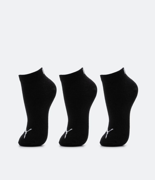 Kit 03 Pares de Medias Caña Corta Infantil Estampado Puma - Talle 25 al 34 2