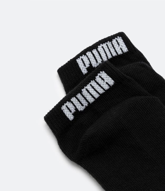 Kit 03 Pares de Medias Caña Corta Infantil Estampado Puma - Talle 25 al 34 5
