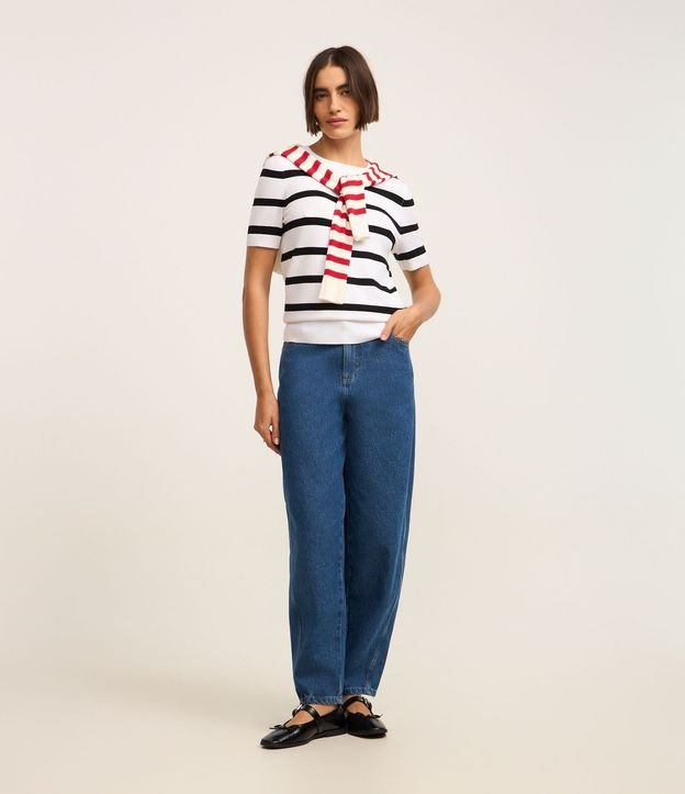 Blusa de Punto con Estampa a Rayas 2