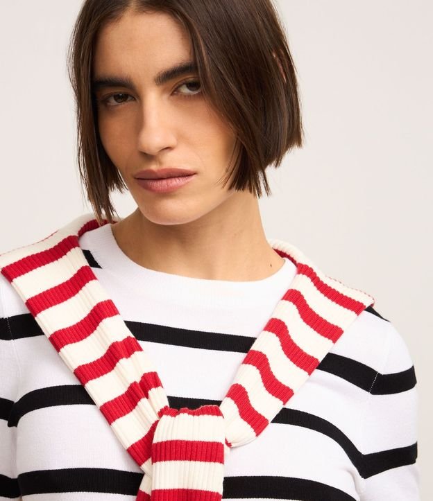 Blusa de Punto con Estampa a Rayas 5
