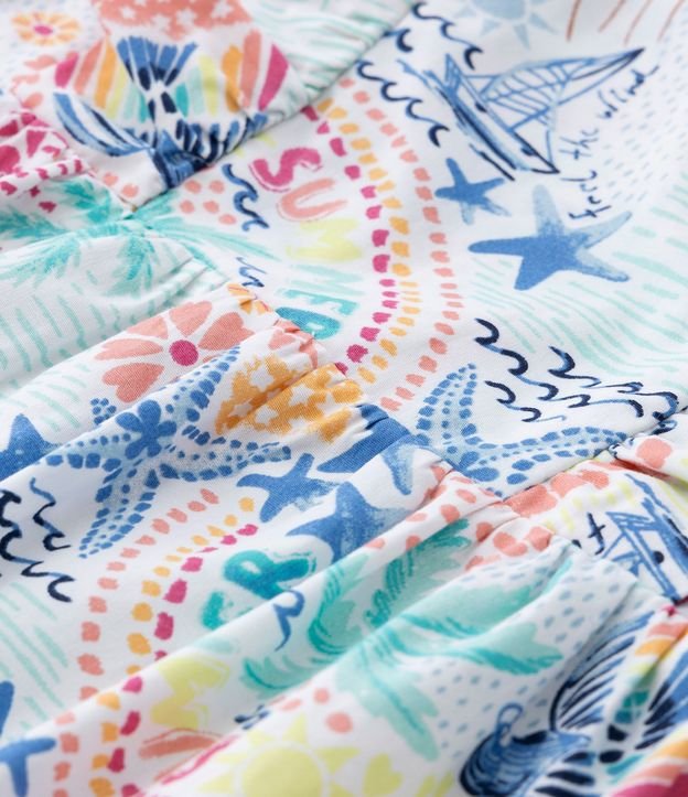 Vestido Infantil con Volados y Estampado Tropical - Talle 5 a 14 años 4