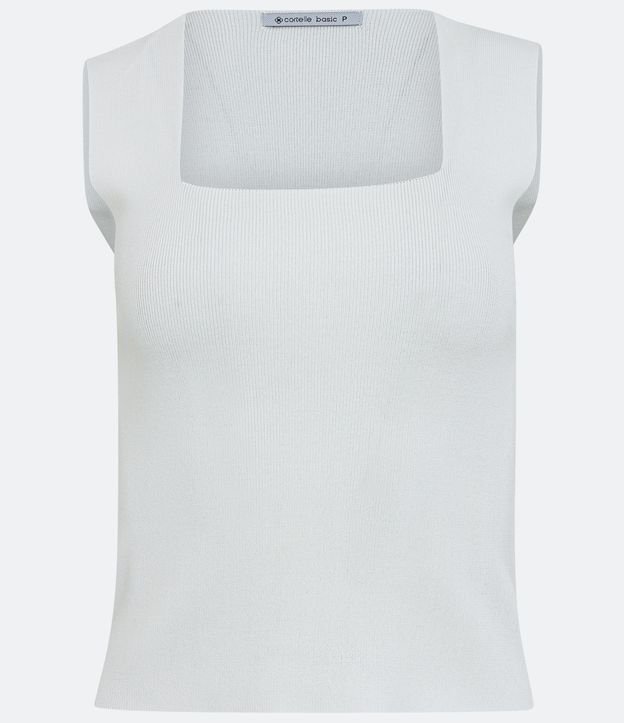 Blusa Cropped en Punto con Escote Cuadrado 8