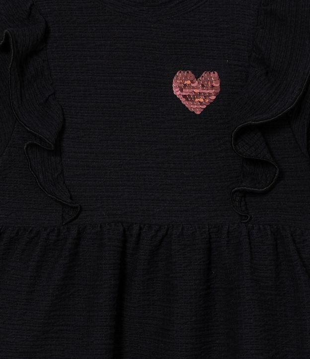 Vestido Infantil con Volados y Corazón de Lentejuela - Talle 1 a 5 años 3