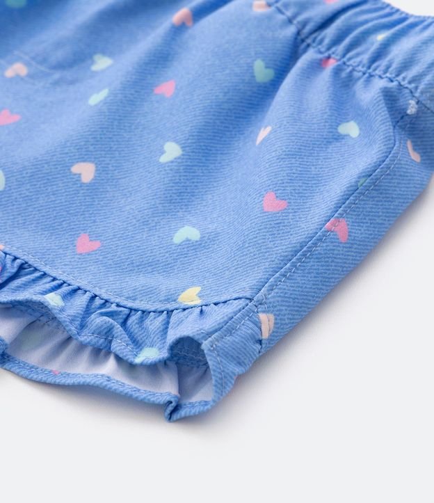 Short Infantil con Cordón en la Cintura y Estampado de Corazoncitos - Talle 3 a 18 meses 3